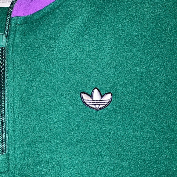 ADIDAS POLAR FLEECE 1/4 ZIP PULLOVER TREFOIL SPELLOUT LOGO - Picture 5 of 6